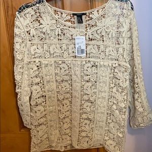 Woven beige top ! With tag!!